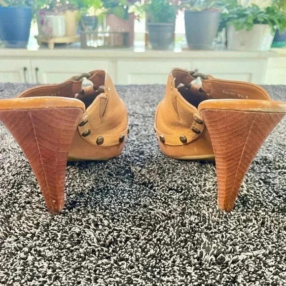 Cole Haan Women’s Keena Platform Clog Tan Leather Wedge Heel SZ 9.5 - Picture 3 of 7